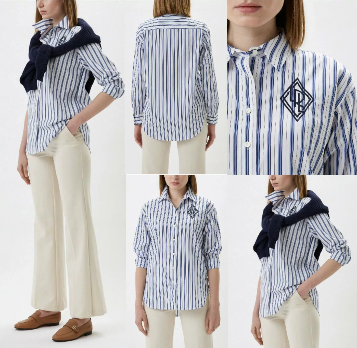 Ralph Lauren Blusentop LAUREN RALPH LAUREN Striped Blouse Logo Bluse Hemd B günstig online kaufen