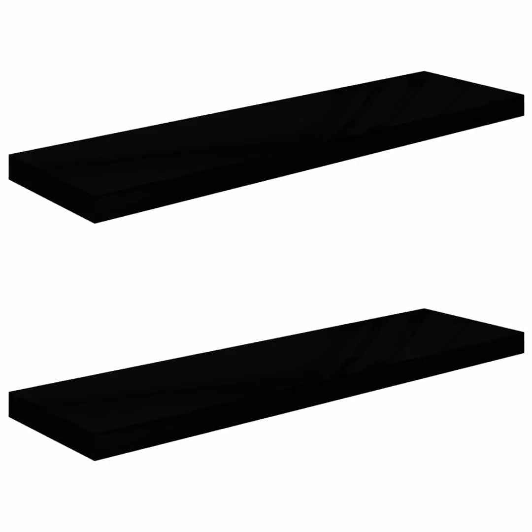 Wandregale Schwebend 2 Stk. Hochglanz-schwarz 90x23,5x3,8cm Mdf günstig online kaufen