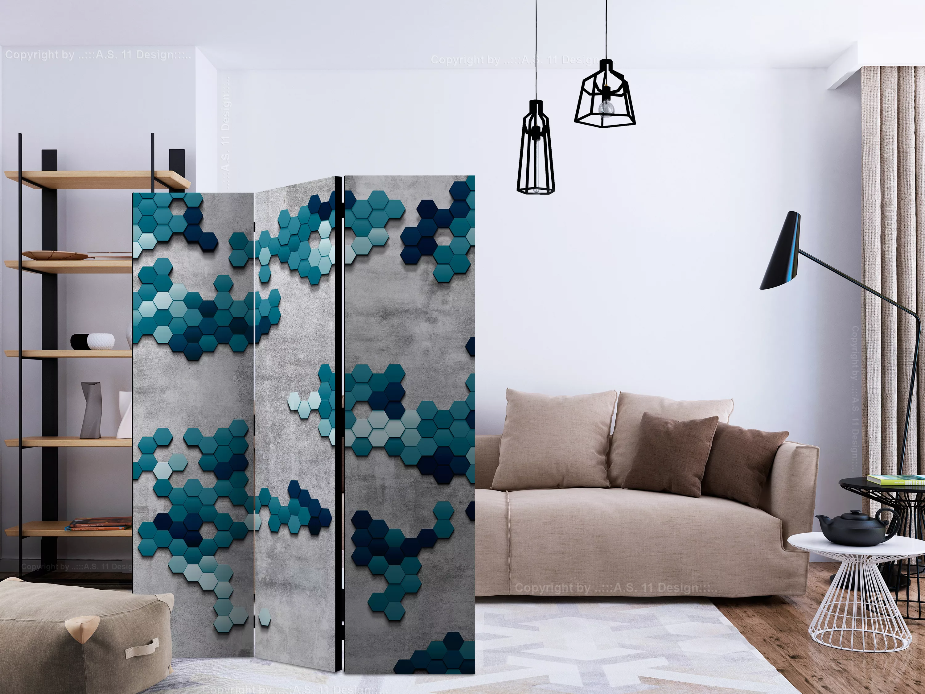 3-teiliges Paravent - Sea Puzzle [room Dividers] günstig online kaufen