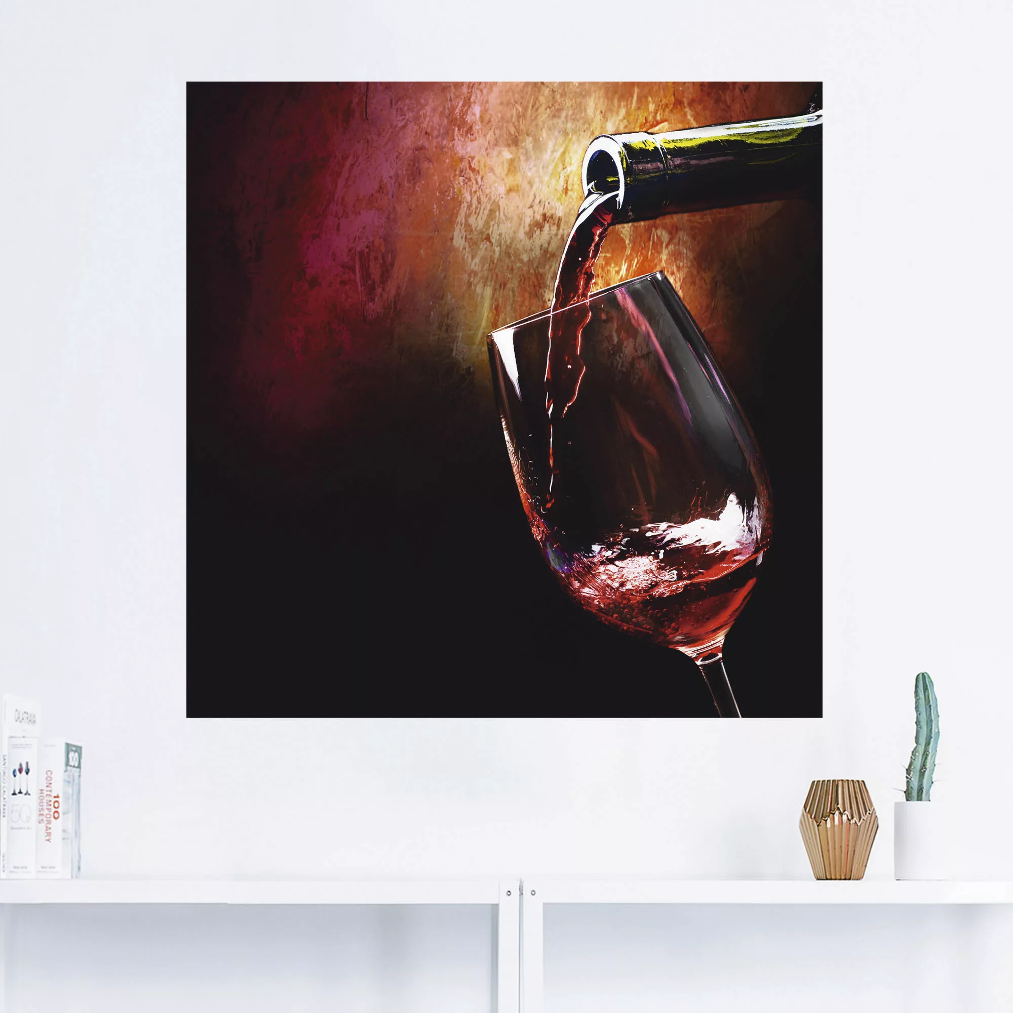 Artland Wandbild »Wein - Rotwein«, Getränke, (1 St.), als Alubild, Outdoorb günstig online kaufen