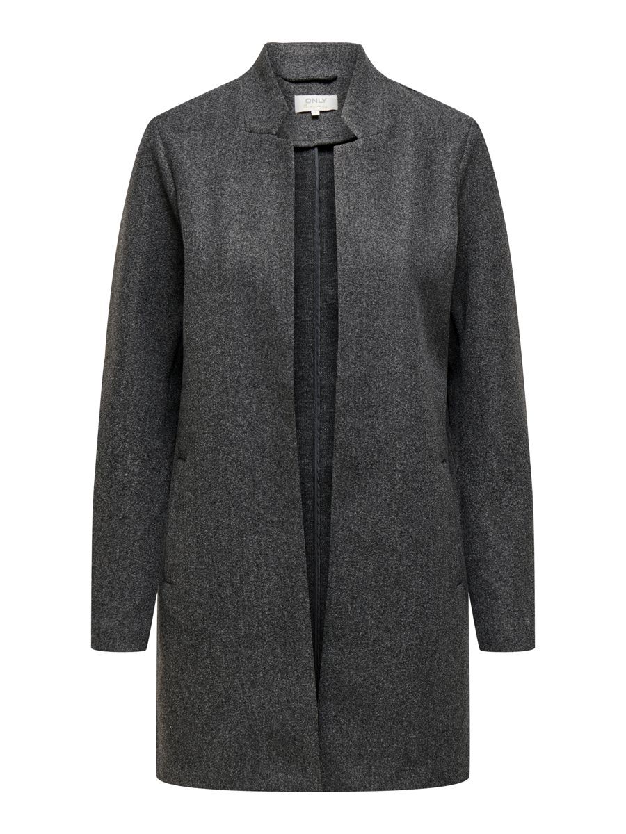 ONLY High Neck Mantel Damen Grau günstig online kaufen