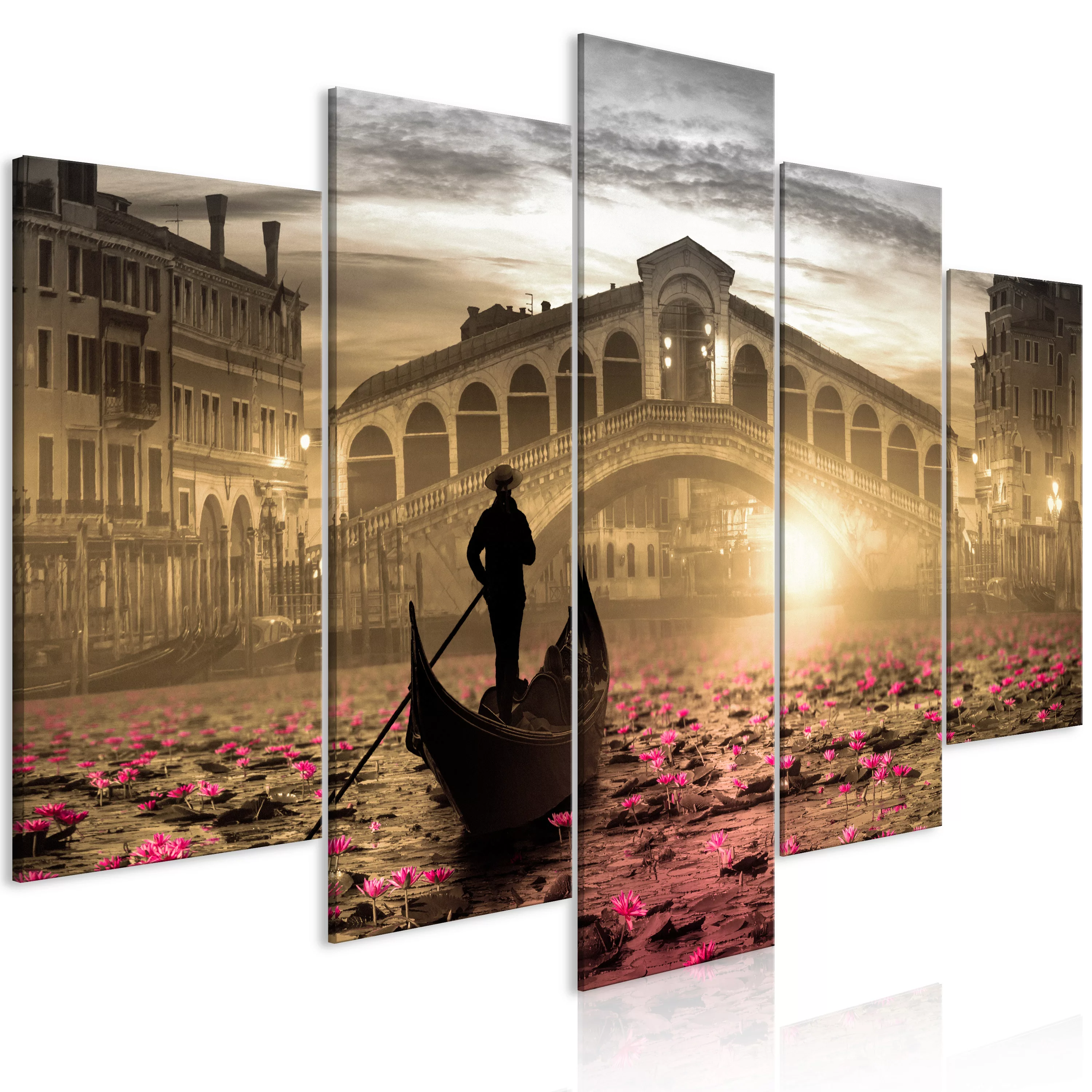 Wandbild - Magic Venice (5 Parts) Wide Orange günstig online kaufen