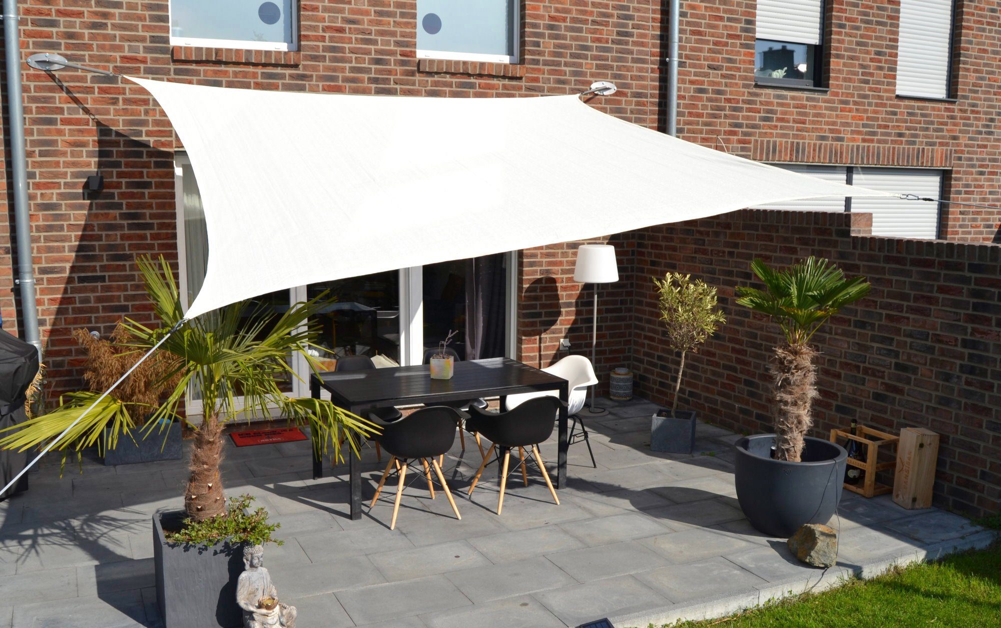 Floracord Vierecksonnensegel HDPE Cremeweiß 360 cm x 360 cm günstig online kaufen