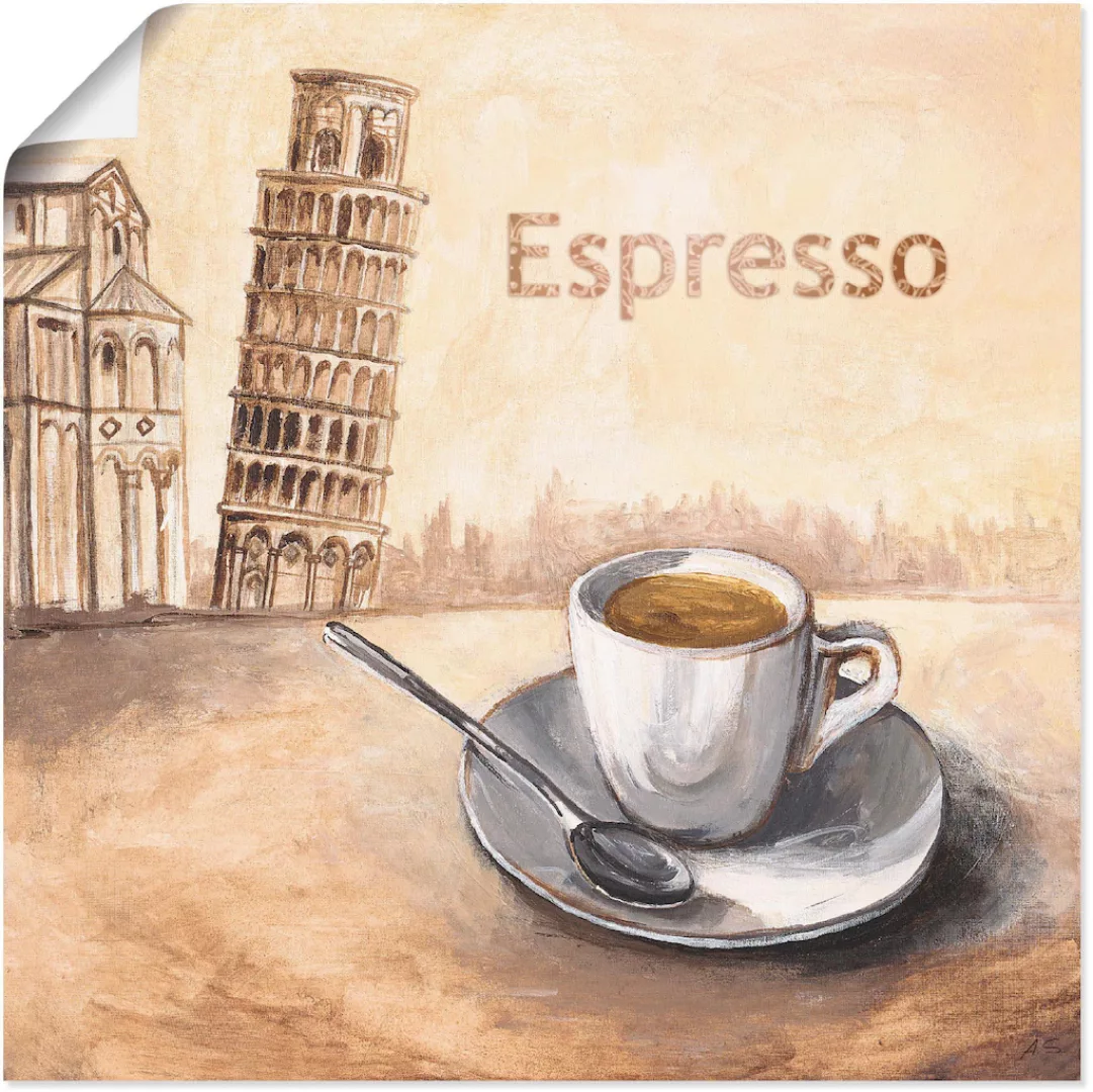 Artland Wandbild "Espresso in Pisa", Kaffee Bilder, (1 St.), als Leinwandbi günstig online kaufen