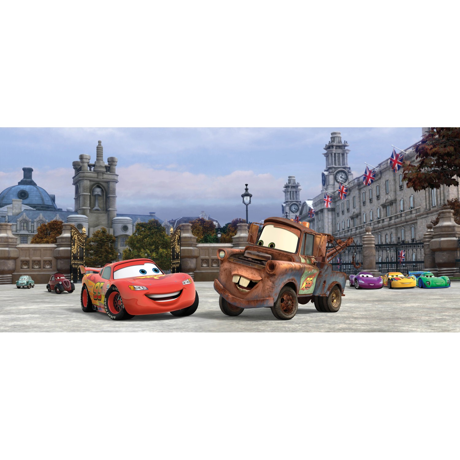 Disney Poster Cars Braun Rot und Blau 202 x 90 cm 600872 günstig online kaufen