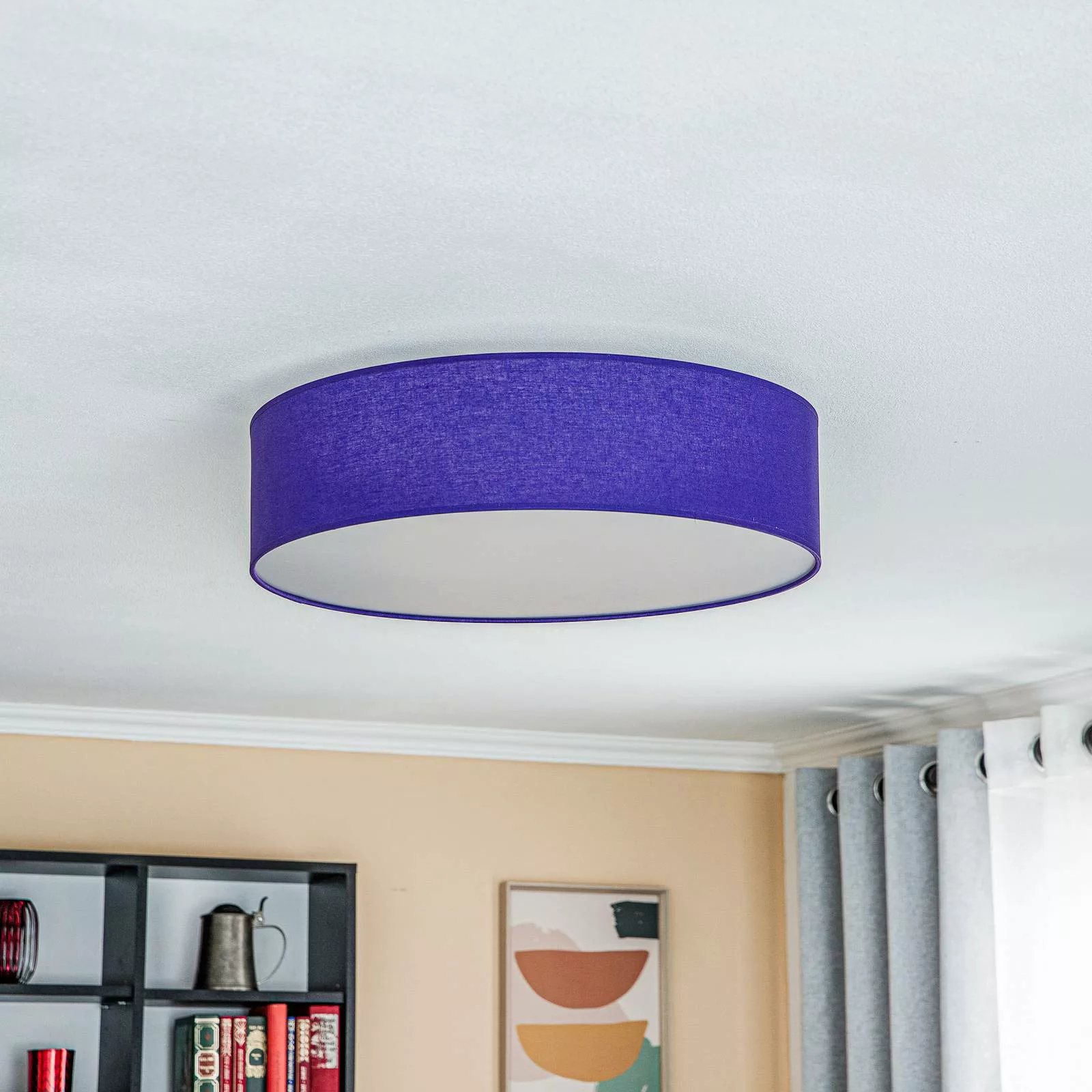 Euluna Roller Decke, Stoffschirm violett, Ø 50 cm günstig online kaufen