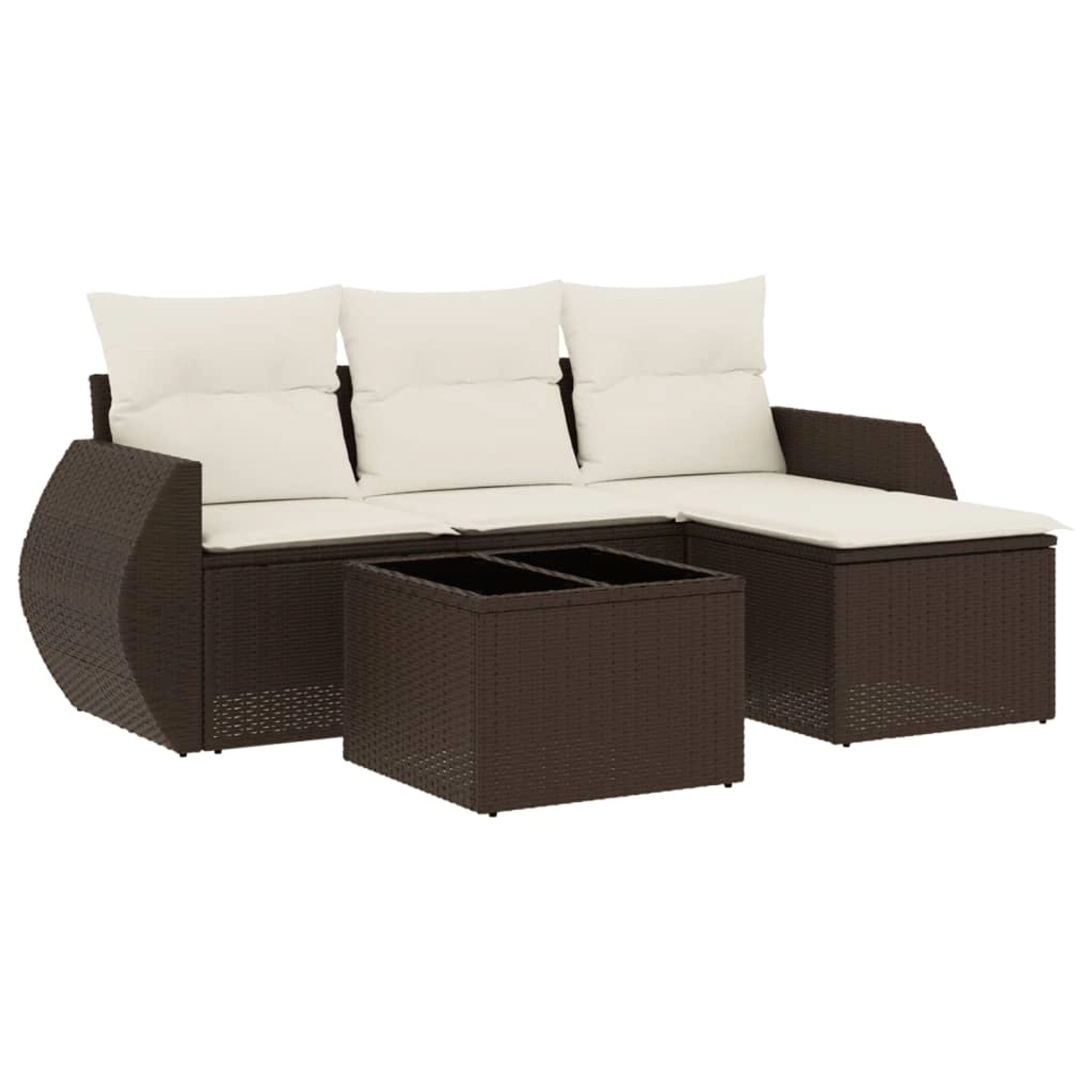 vidaXL 5-Tlg Garten-Sofagarnitur mit Kissen Braun Poly Rattan 3253620 günstig online kaufen