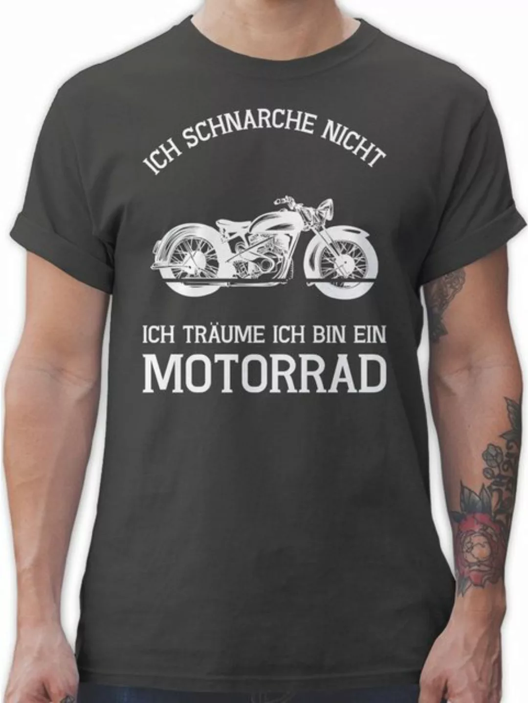 Shirtracer T-Shirt Ich schnarche nicht ich träume ich bin ein Motorrad Sprü günstig online kaufen