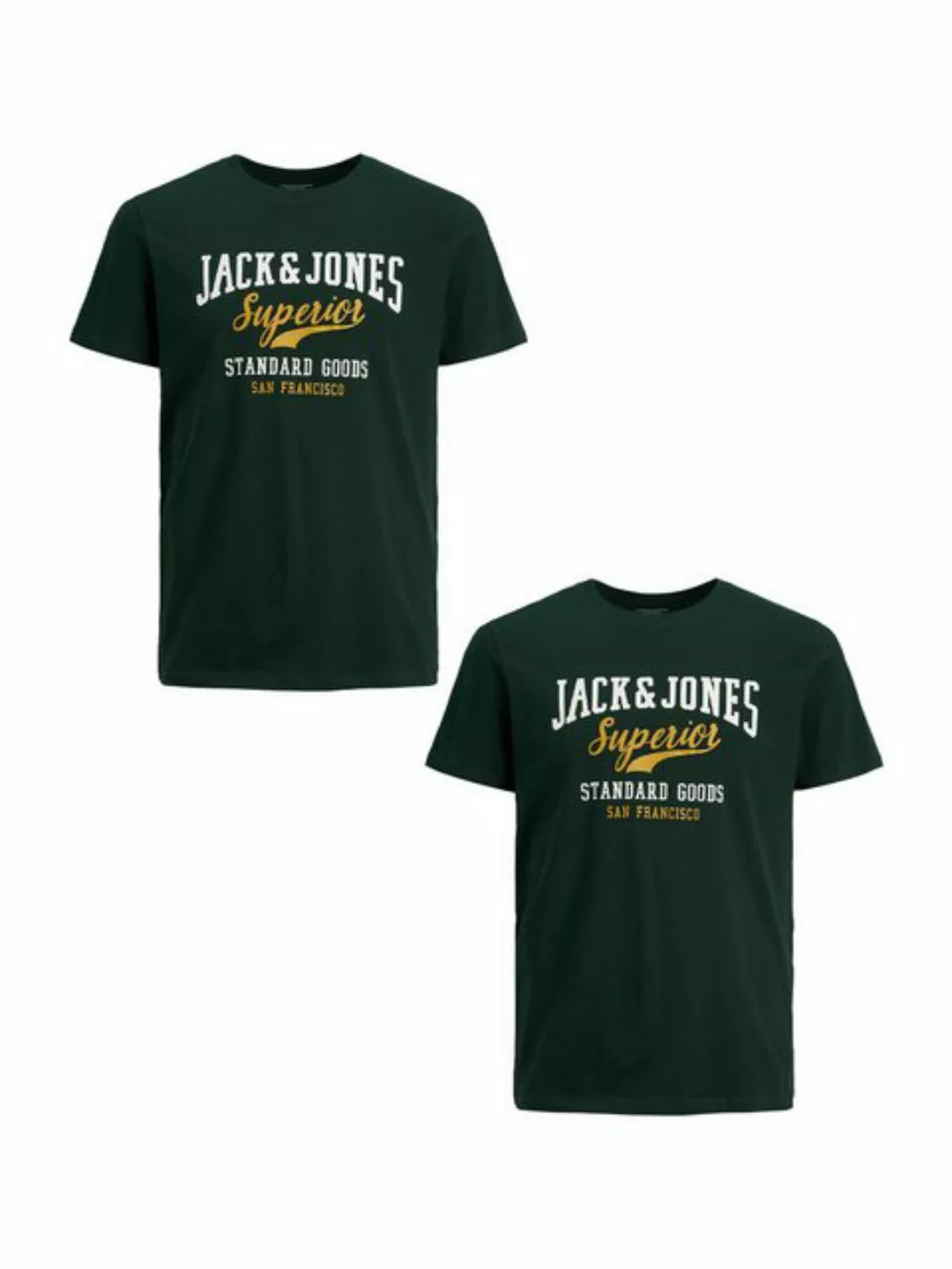 Jack & Jones T-Shirt 2-er Stück Pack Logo T-Shirts Rundhals Shirt JJELOGO ( günstig online kaufen