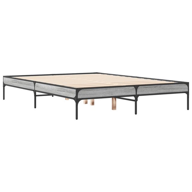 vidaXL Bett Bettgestell Grau Sonoma 120x200 cm Holzwerkstoff und Metall günstig online kaufen