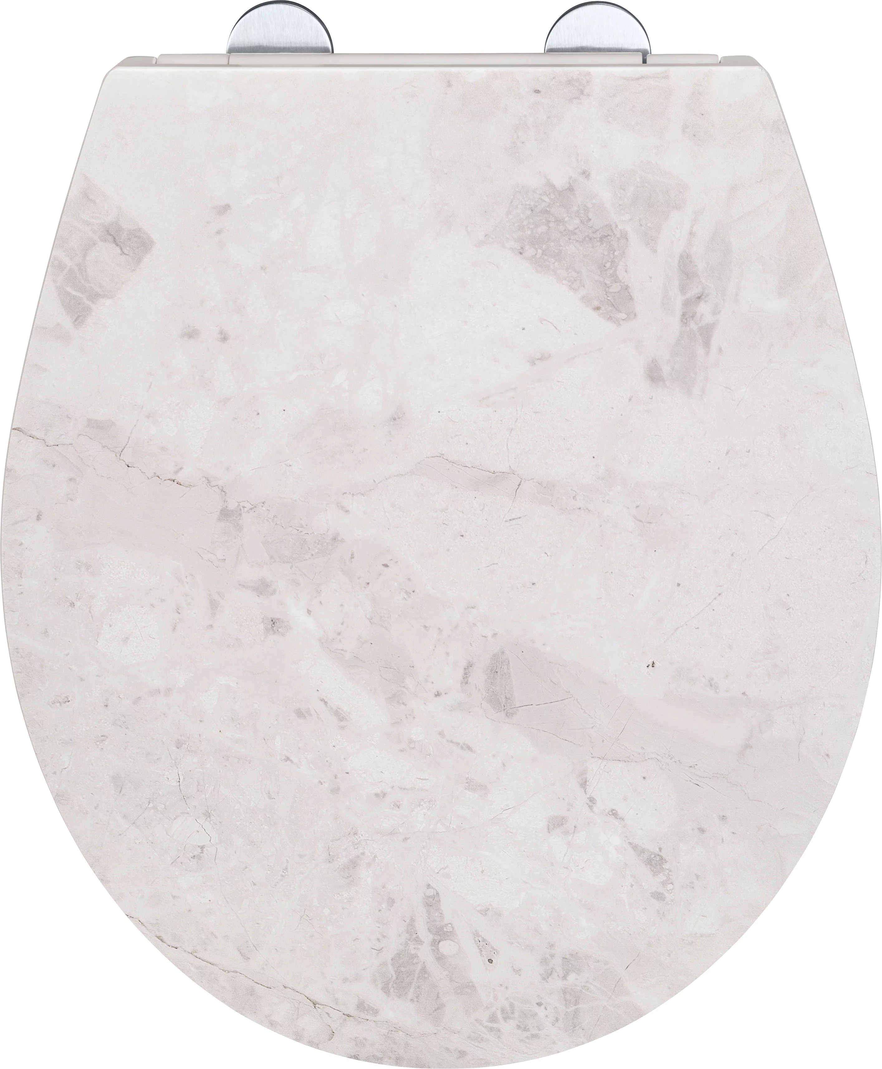 WENKO WC-Sitz "White Marble" günstig online kaufen