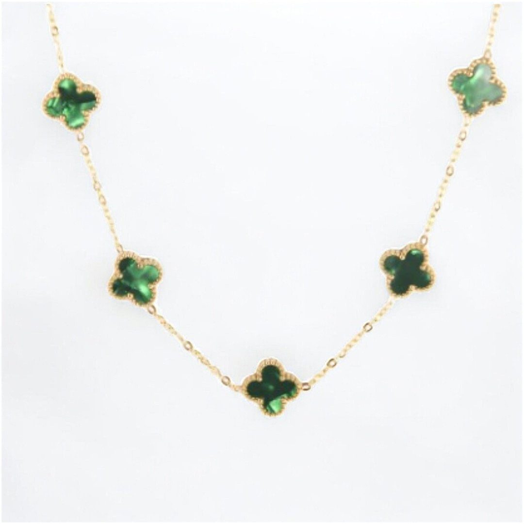 Medusa Accessoires Charm-Kette Kleeblatt Edelstahl Halskette günstig online kaufen