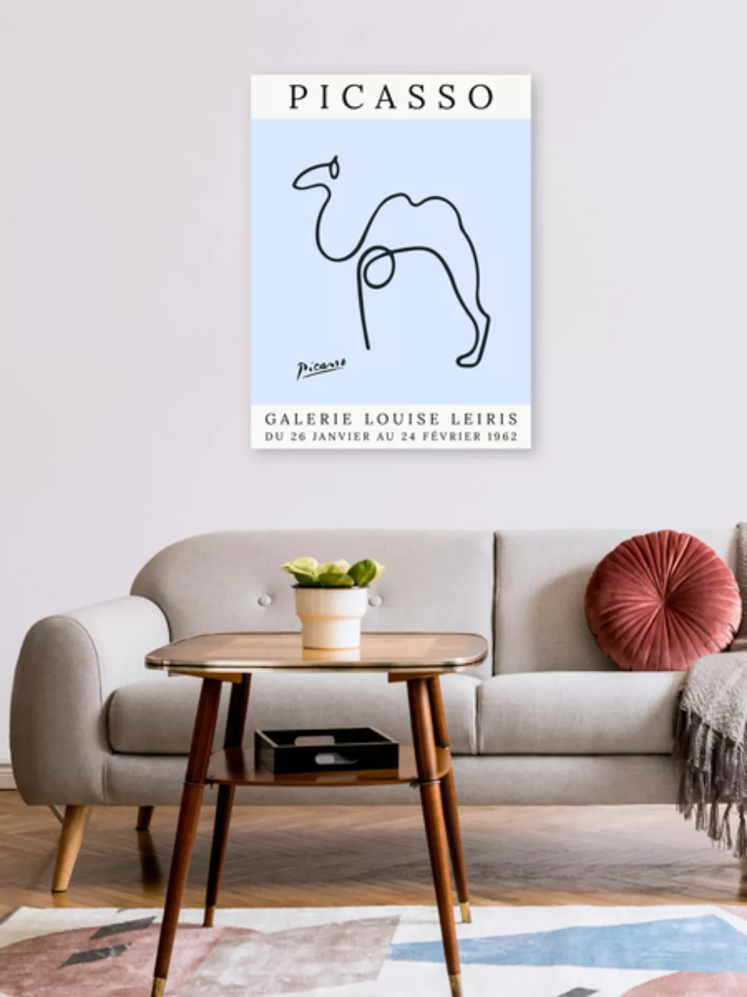 Poster / Leinwandbild - Picasso Kamel – Blau günstig online kaufen