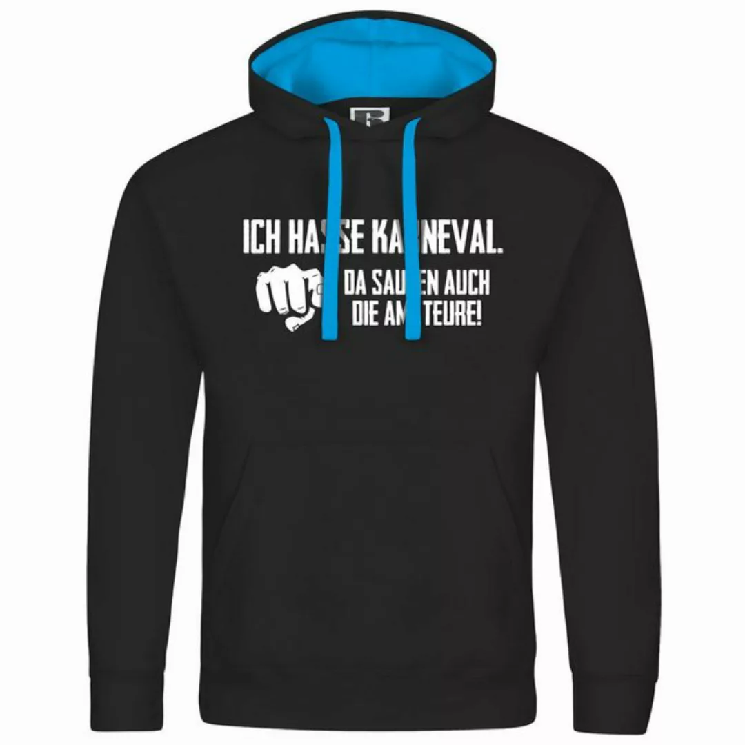 deinshirt Kapuzenpullover Herren Kapuzenpullover Ich hasse Karneval da sauf günstig online kaufen