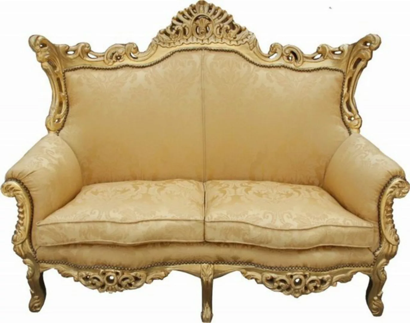 Casa Padrino 2-Sitzer Barock 2er Sofa Master Gold Blumen Muster/ Gold 2Mod günstig online kaufen