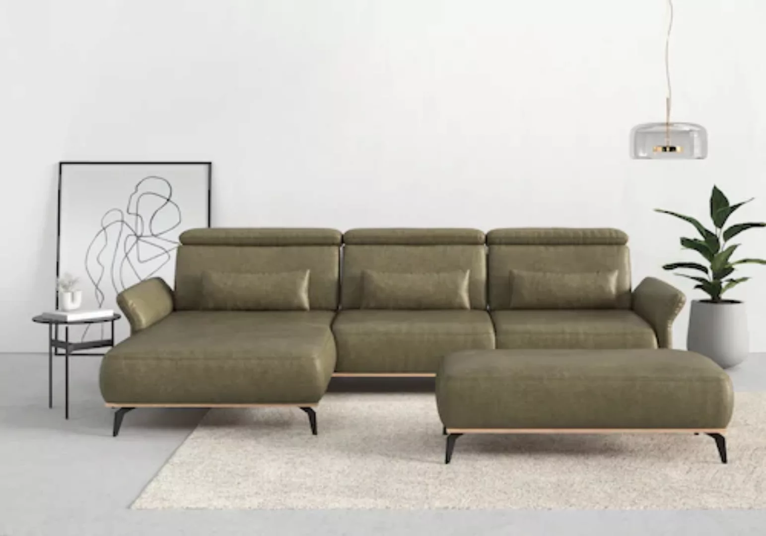 Places of Style Ecksofa "Fjord L-Form", massiv, wahlweise mit Armlehnfunkti günstig online kaufen