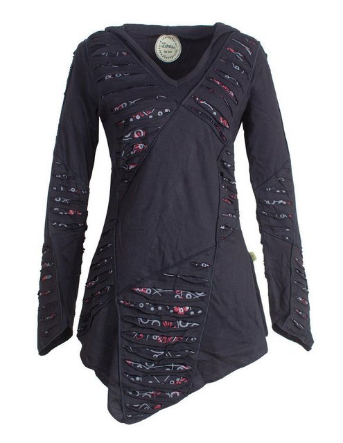 Vishes Zipfelkleid Langarm Damen Baumwoll Cutwork-Kleid Hoodie Zipfelkapuze günstig online kaufen