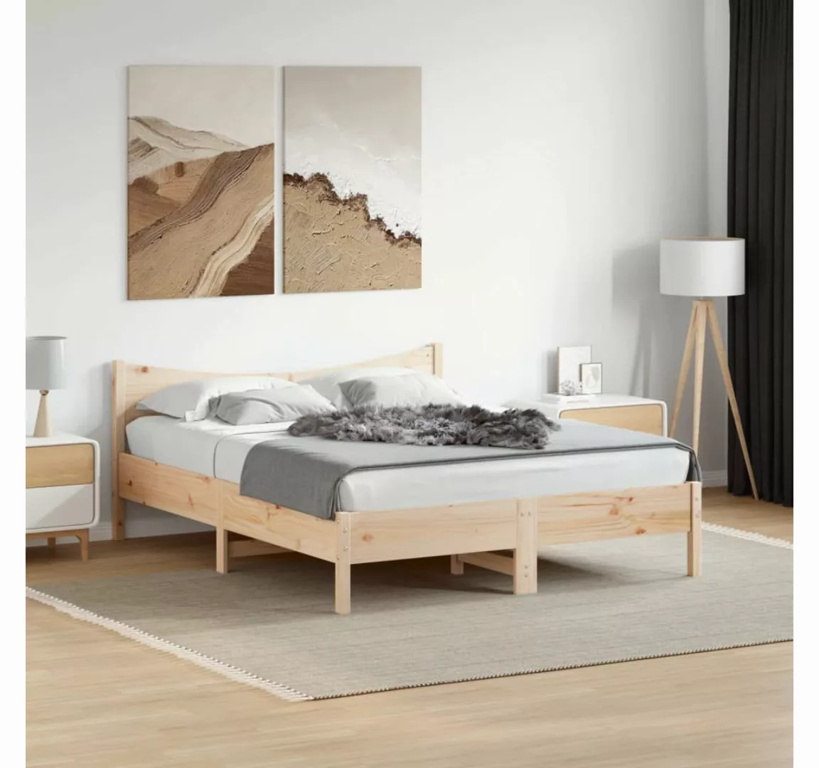 vidaXL Bett Massivholzbett ohne Matratze 160x200 cm Kiefernholz günstig online kaufen