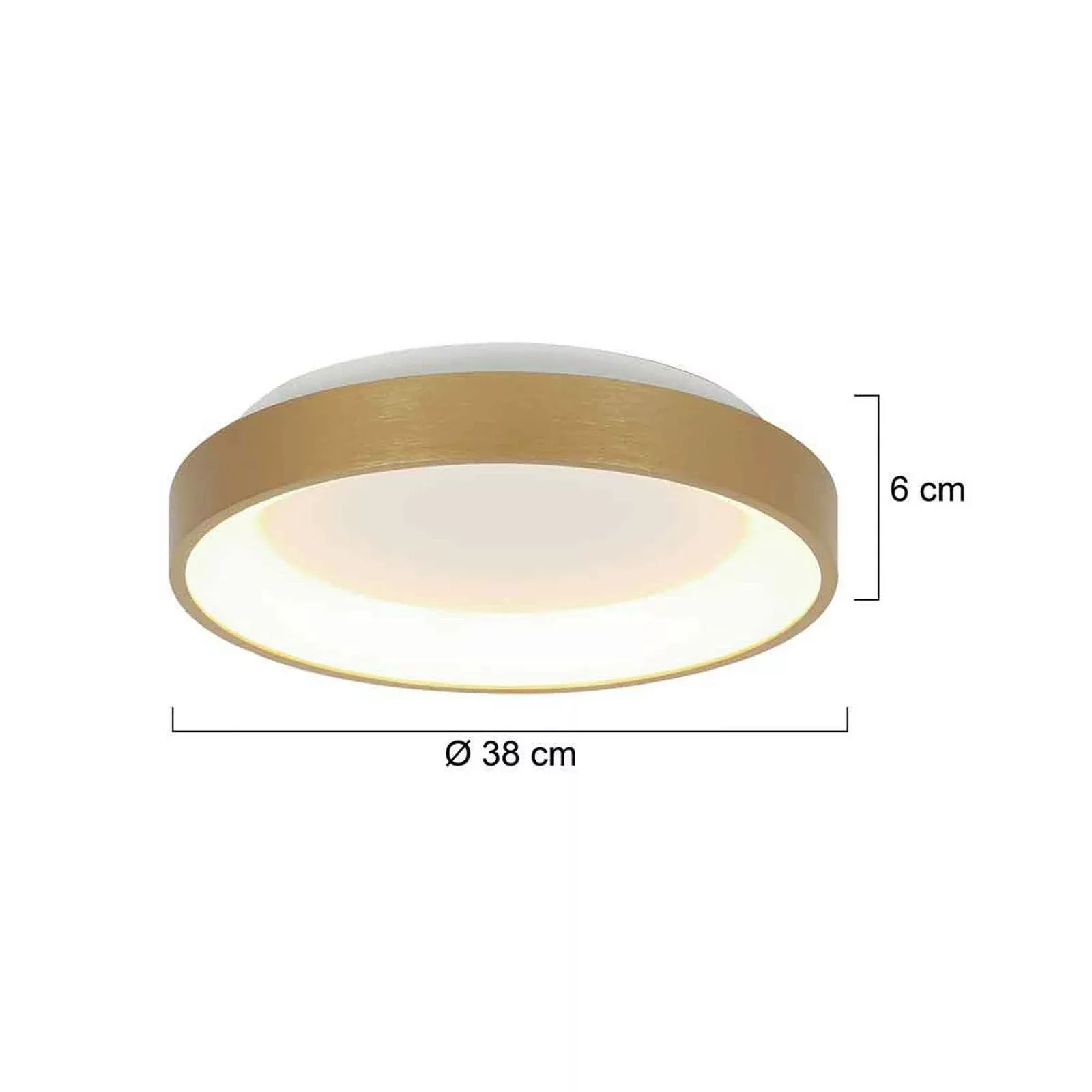 LED-Deckenleuchte Ringlede, gold, Höhe 6 cm, Ø 38 cm günstig online kaufen