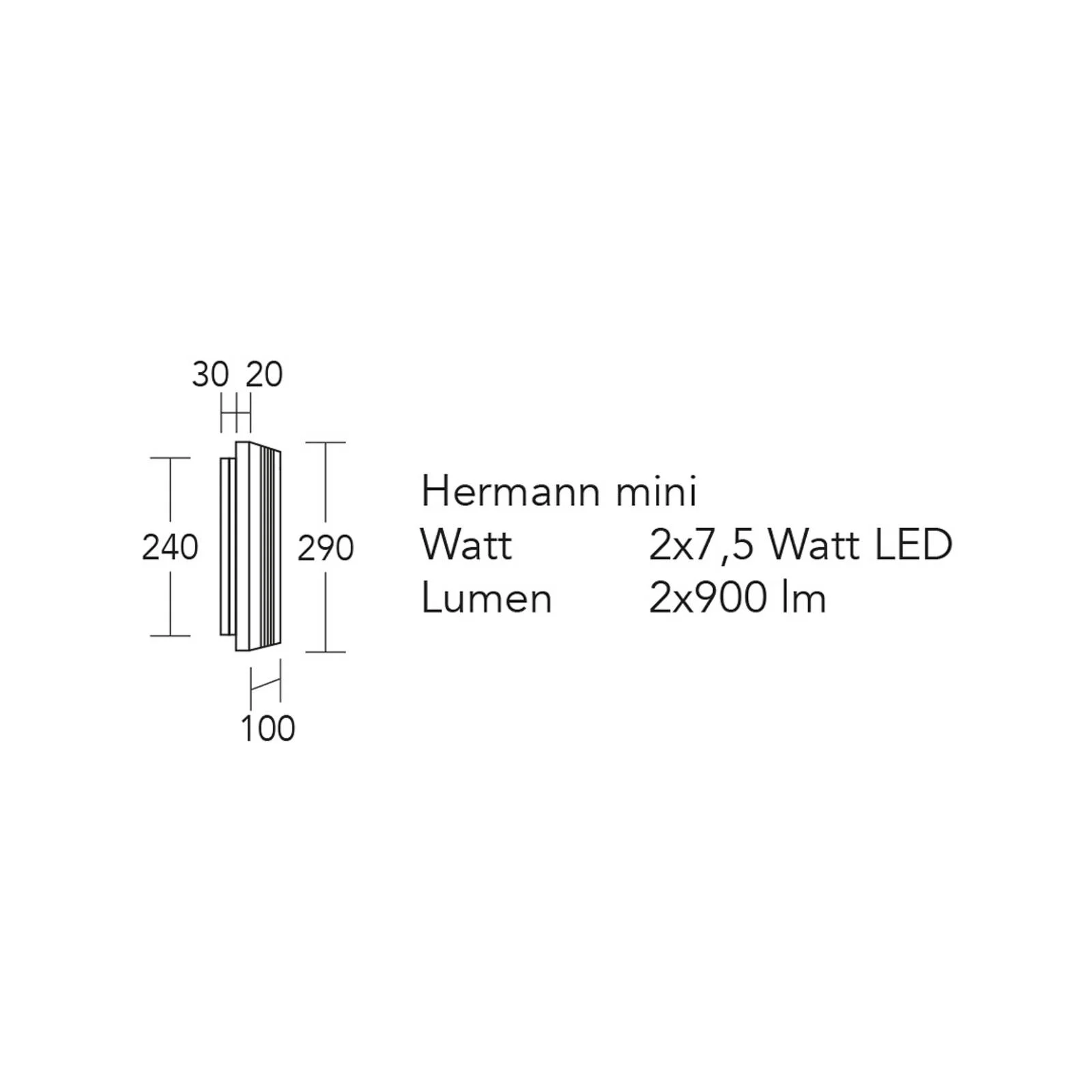 HerzBlut LED-Wandleuchte Hermann mini, eiche natur, dimmbar günstig online kaufen