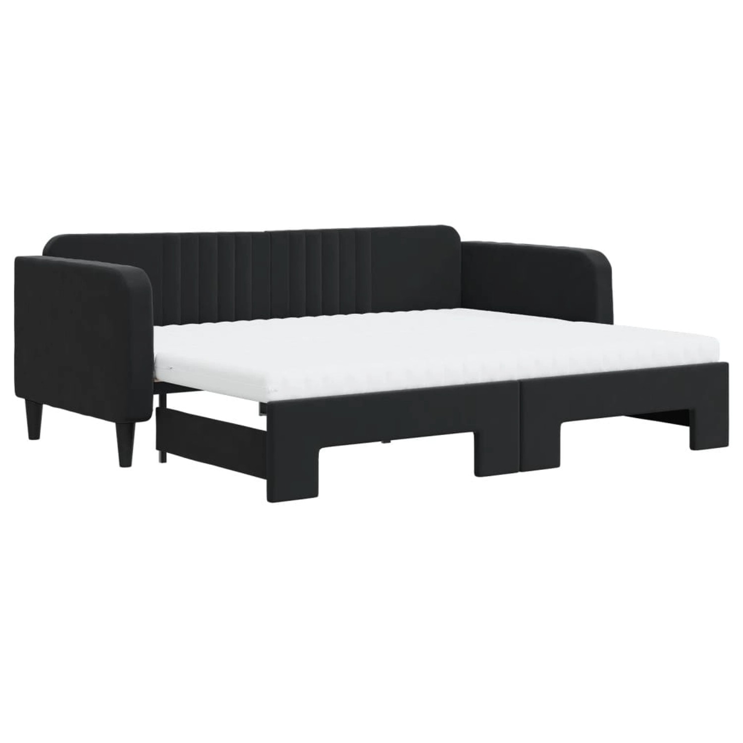 vidaXL Gästebett Gästebett Tagesbett Ausziehbar mit Matratzen Schwarz 90x20 günstig online kaufen