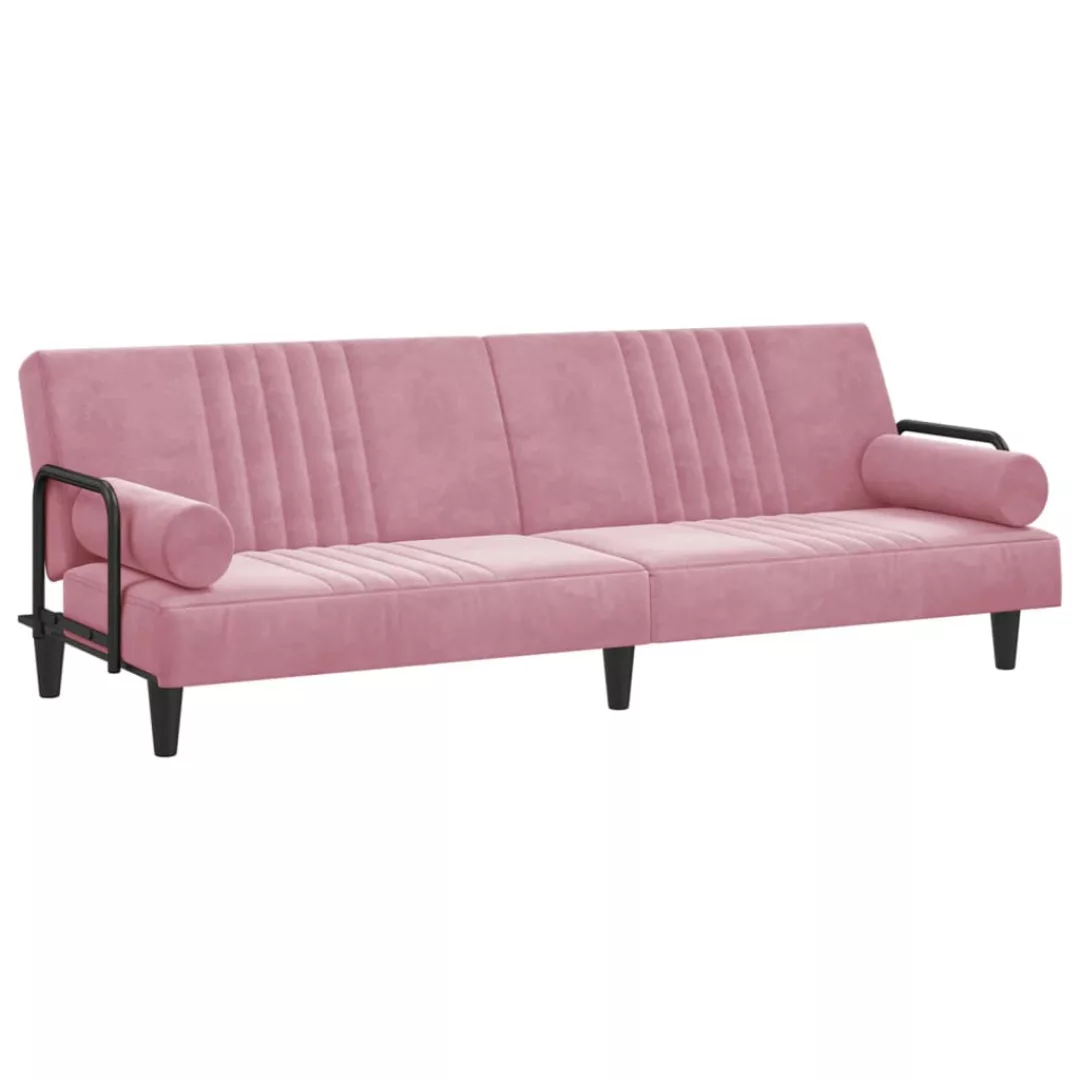 Vidaxl Schlafsofa Mit Armlehnen Rosa Samt günstig online kaufen