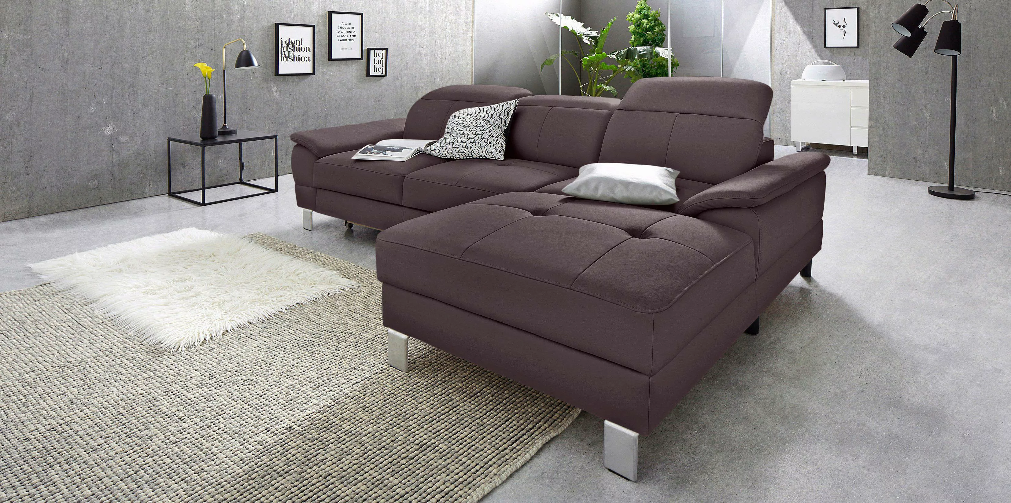 exxpo - sofa fashion Ecksofa "Mantua 2, L-Form", mit Kopf- bzw. Rückenverst günstig online kaufen