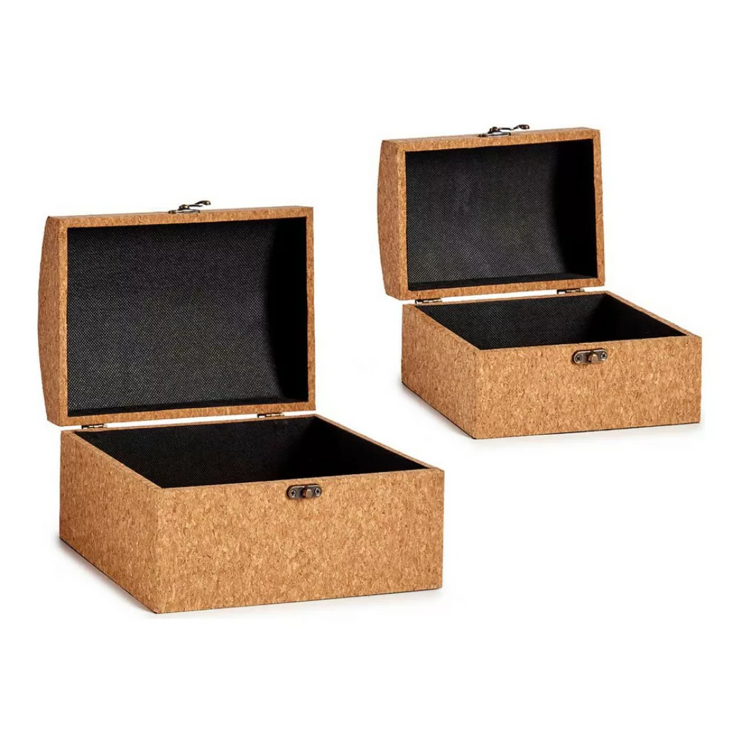 Truhensatz Weltkarte Braun Mdf Kork (2 Pcs) günstig online kaufen