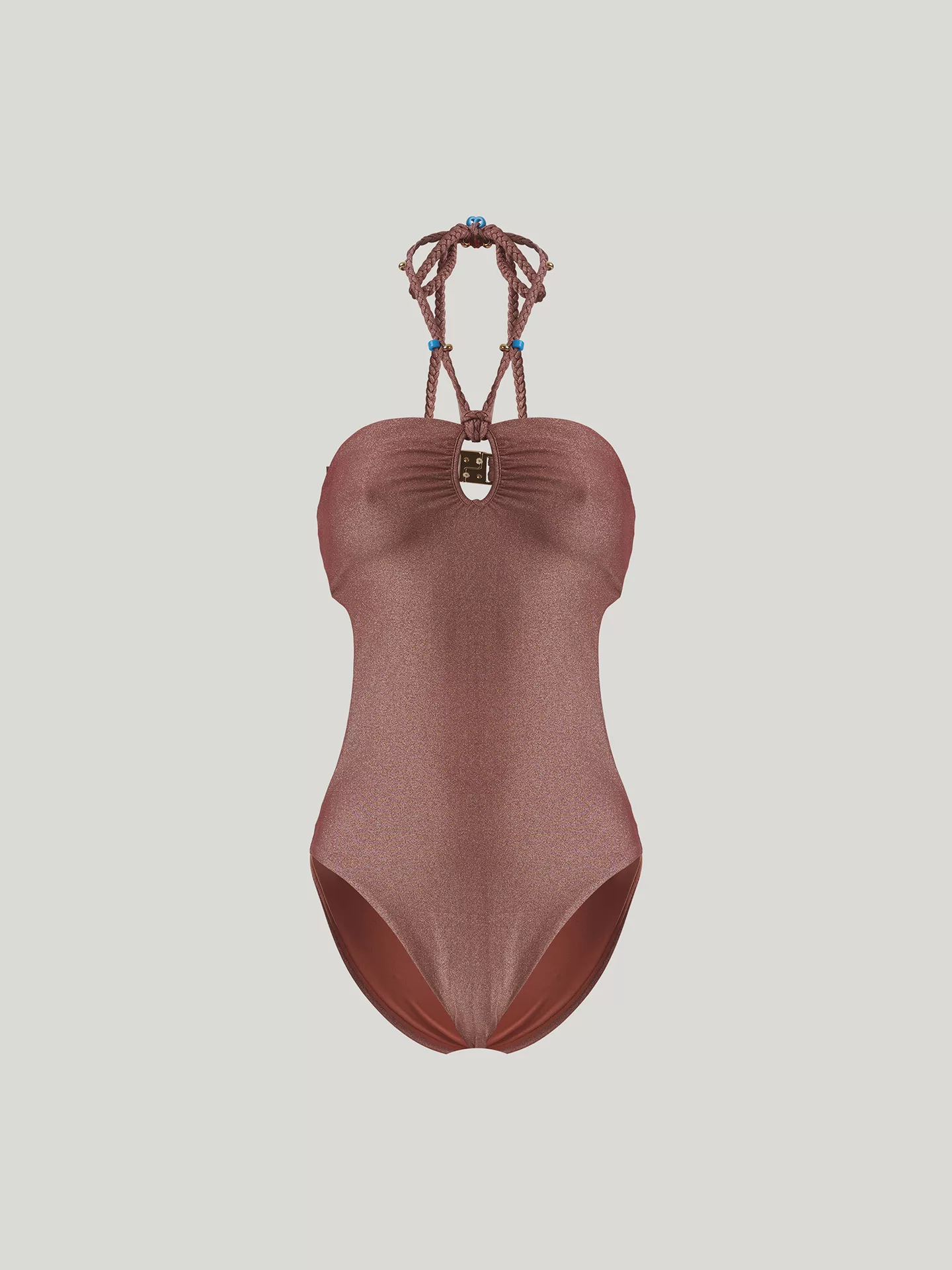 Wolford - High Shine Metallic Swimsuit, Frau, bronze metallic, Größe: XL günstig online kaufen