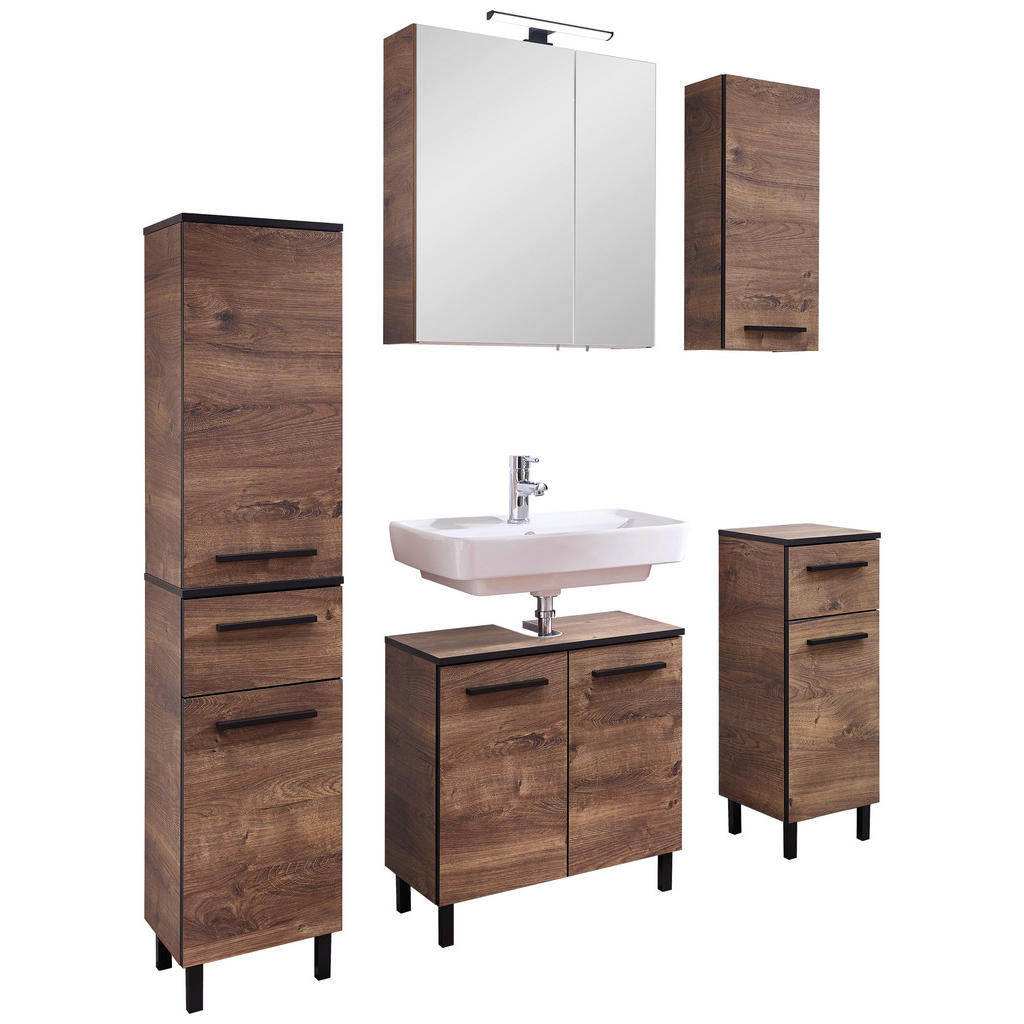 Badezimmer-Set Quickset 374 Eiche Ribeck Nachbildung B/H/T: ca. 120x200x33 günstig online kaufen