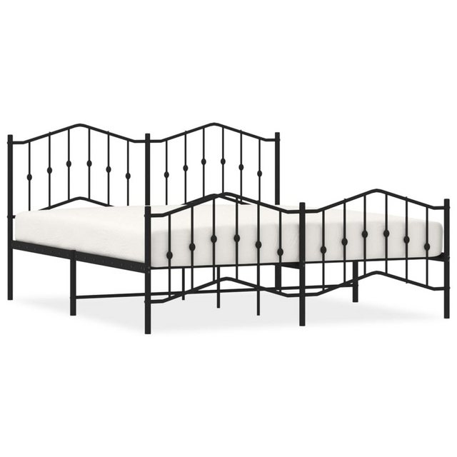 vidaXL Bett Bettgestell mit Kopf- und Fußteil Metall Schwarz 180x200 cm günstig online kaufen