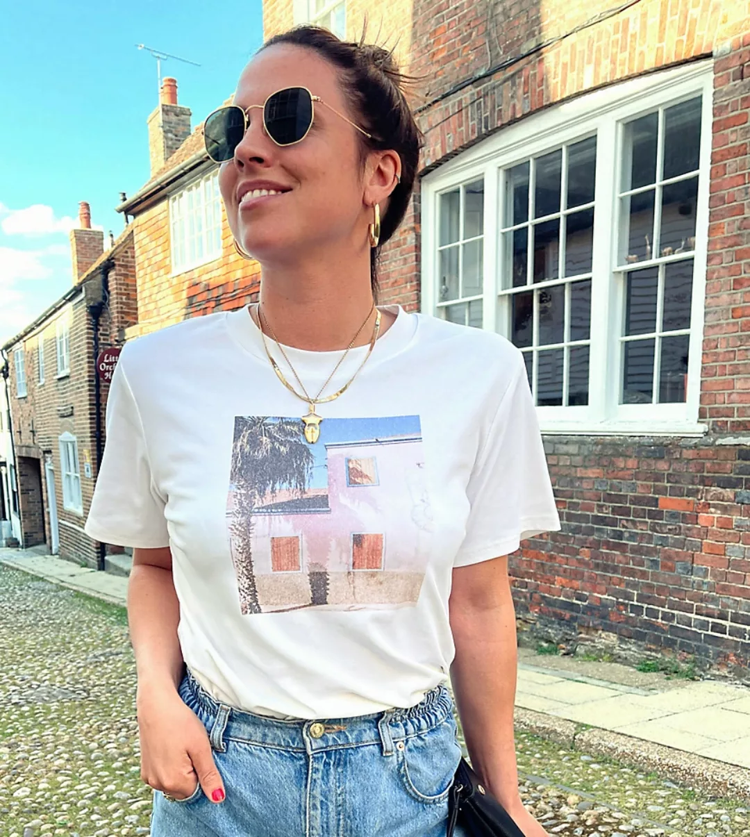Labelrail x Collyer Twins – Locker geschnittenes T-Shirt mit Fotoaufdruck-W günstig online kaufen