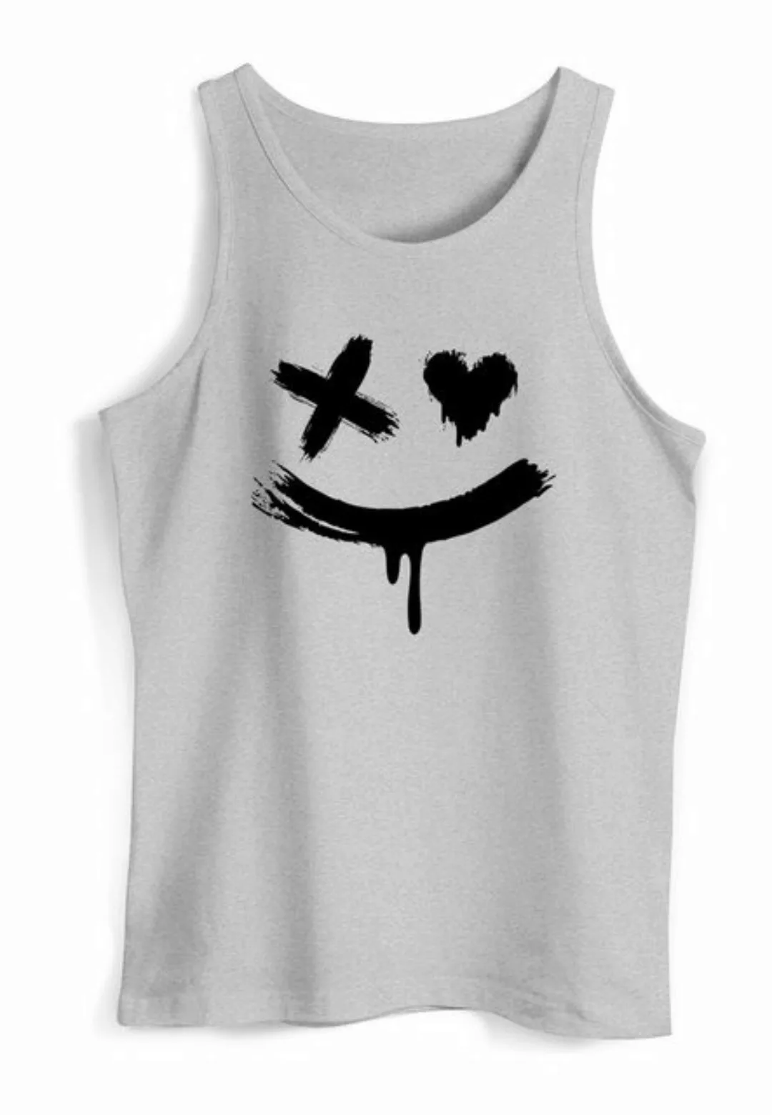 Neverless Tanktop Herren Tank-Top mit Print Aufdruck Smile Techwear Fashion günstig online kaufen