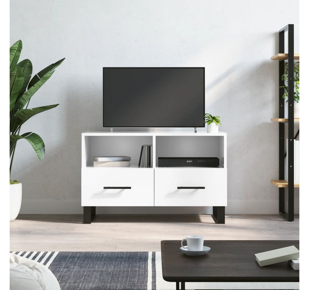 vidaXL TV-Schrank TV-Schrank Hochglanz-Weiß 80x36x50 cm Spanplatte günstig online kaufen