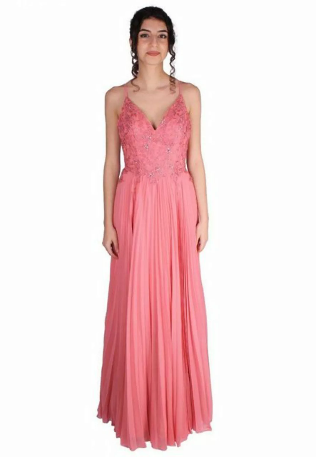 Laona Abendkleid Plissee-Kleid aus Chiffon mit feiner Spitzenstickerei günstig online kaufen