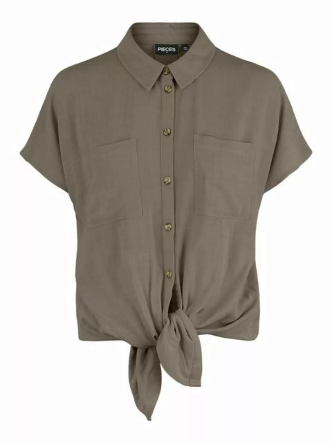 pieces Kurzarmbluse PCVINSTY SS LINEN TIE SHIRT NOOS günstig online kaufen