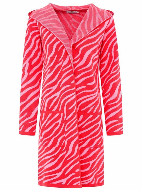 Zwillingsherz Strickpullover Longcardigan Zebra Pink günstig online kaufen