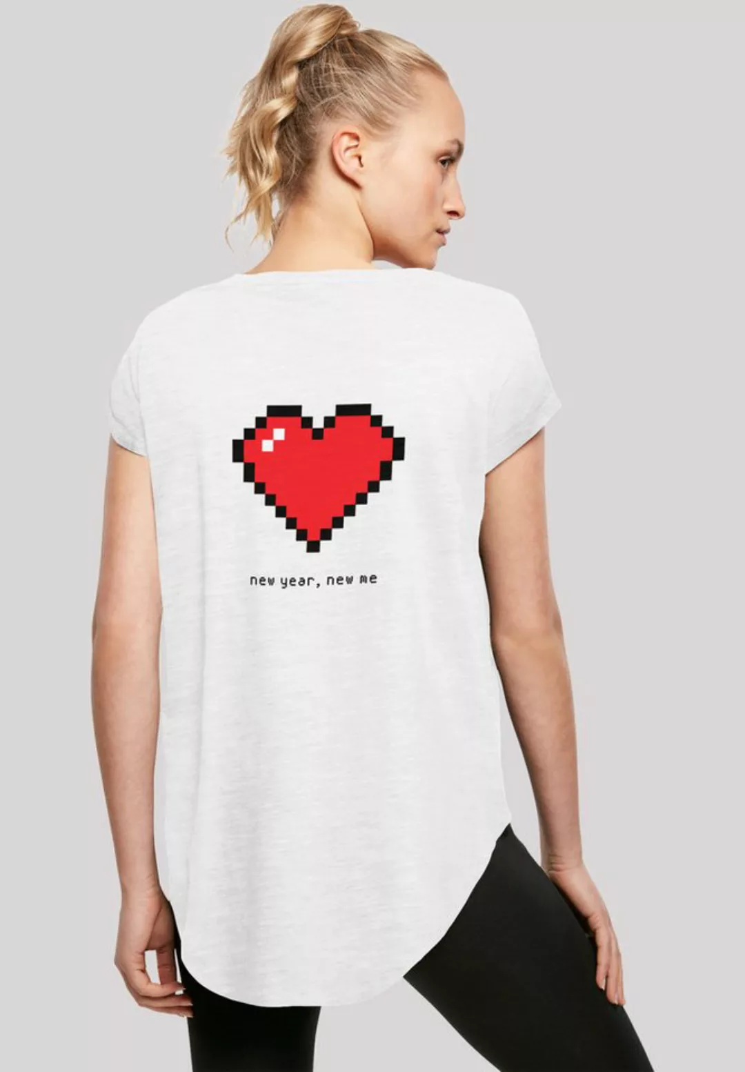 F4NT4STIC T-Shirt Pixel Herz Happy New Year Silvester Print günstig online kaufen