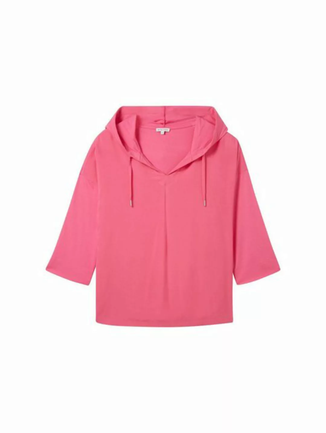 TOM TAILOR T-Shirt T-shirt fabric mix with hood, carmine pink günstig online kaufen