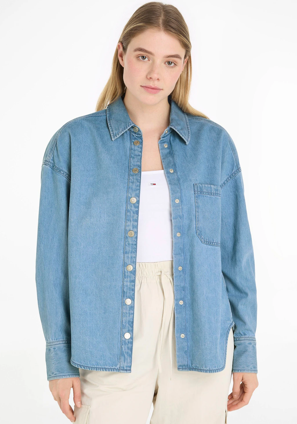 Tommy Jeans Curve Blusentop "TJW DENIM OVERSHIRT EXT" günstig online kaufen