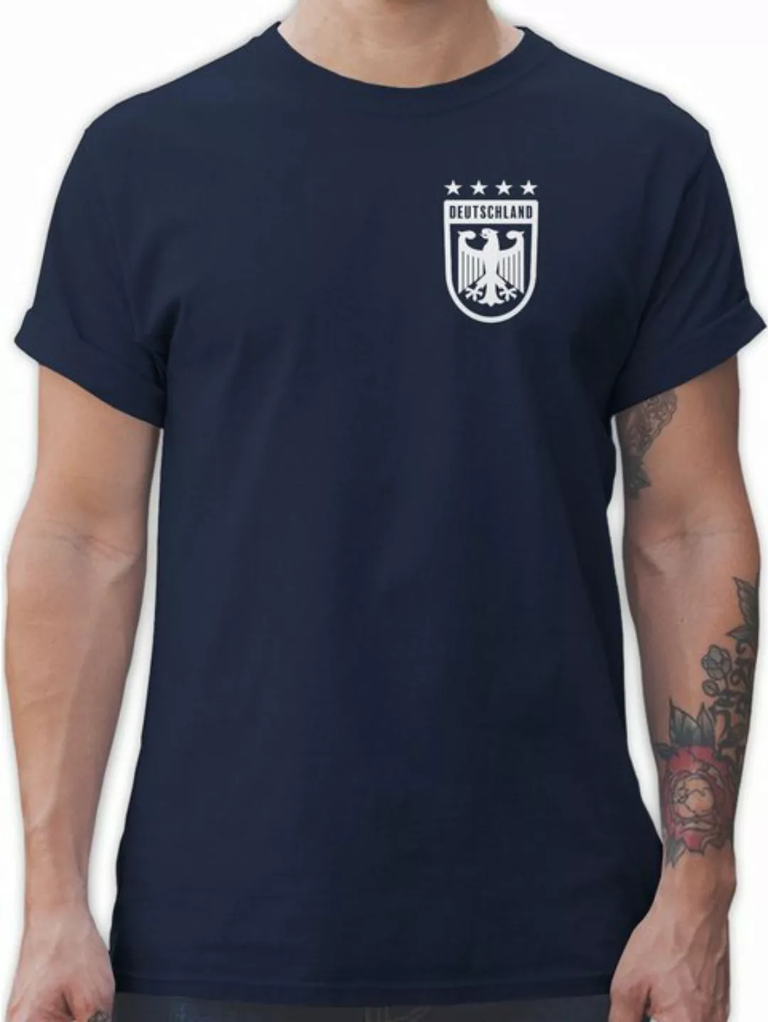 Shirtracer T-Shirt Deutschland Wappen mit Bundesadler 4 Sterne Germany 2024 günstig online kaufen