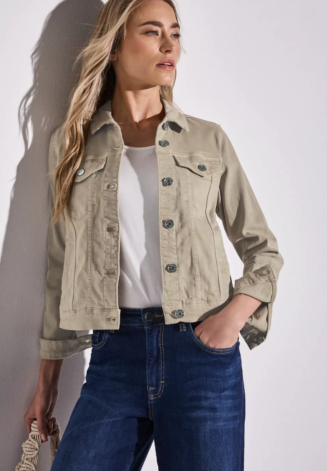 STREET ONE Jeansjacke, ohne Kapuze, mit Stretch und Knopfleiste günstig online kaufen