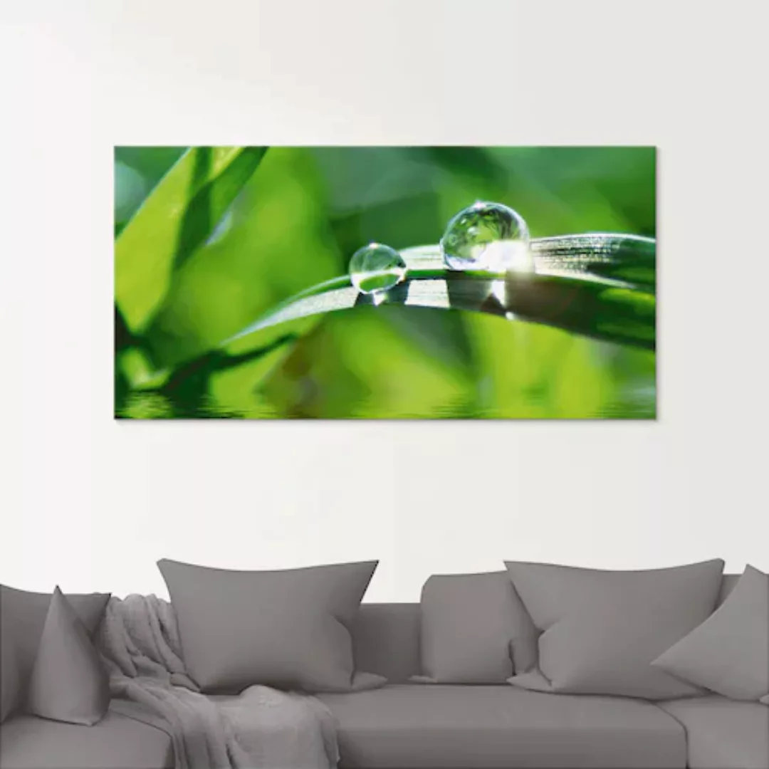 Artland Glasbild »Grüner Hintergrund mit Gras«, Gräser, (1 St.), in verschi günstig online kaufen