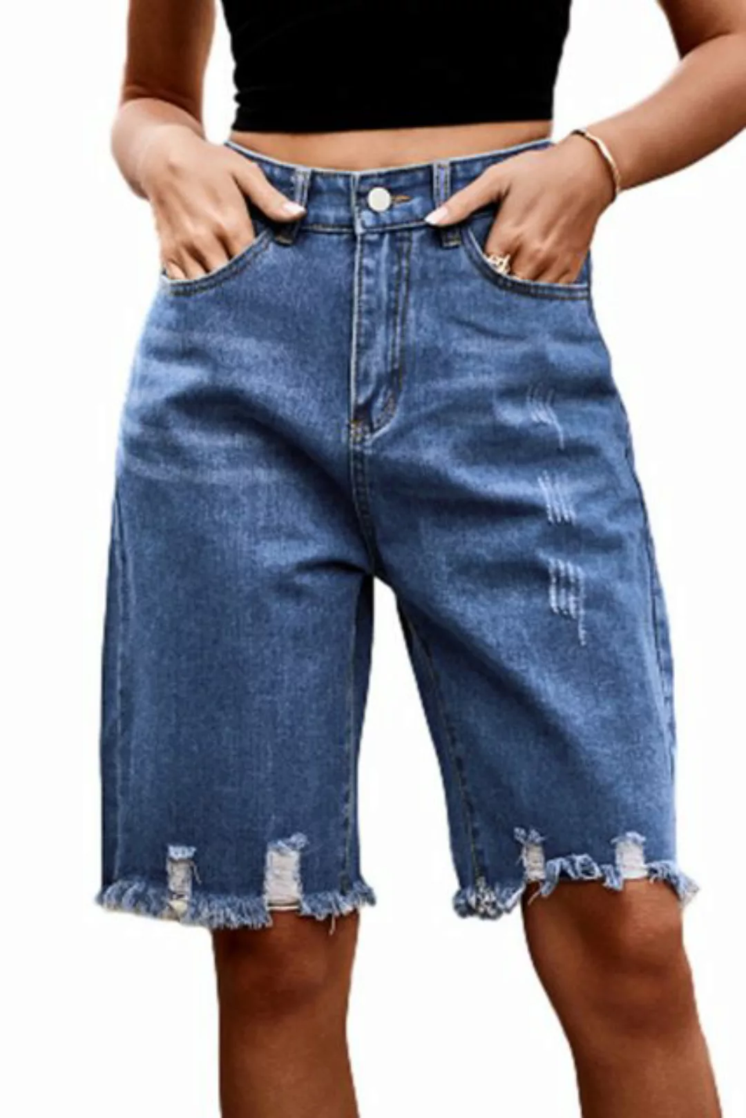 ENIX Jeansshorts Damen Y2k Loose Denim Shorts Lässige Jeansshorts mit hoher günstig online kaufen
