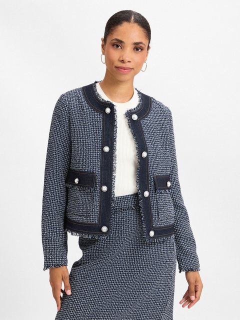 s.Oliver BLACK LABEL Funktionsjacke Boucléjacke in Denim-Optik günstig online kaufen