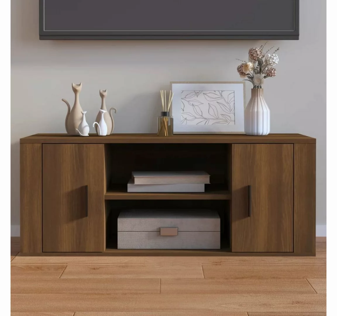 vidaXL TV-Schrank TV-Schrank Braun Eichen-Optik 100x35x40 cm Holzwerkstoff günstig online kaufen