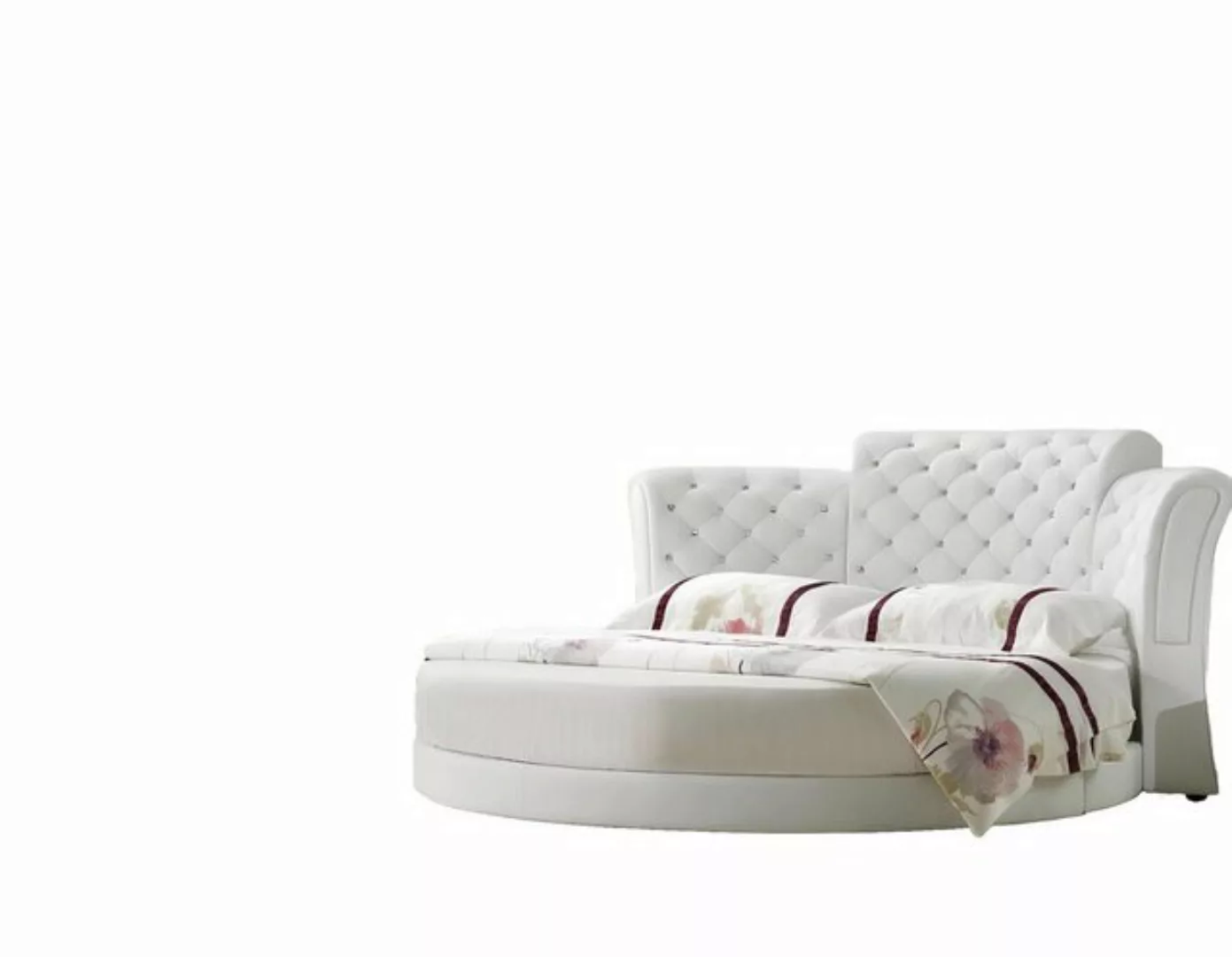 Xlmoebel Bett Luxuriöses Doppelbett aus Leder mit rundem Design für Schlafz günstig online kaufen