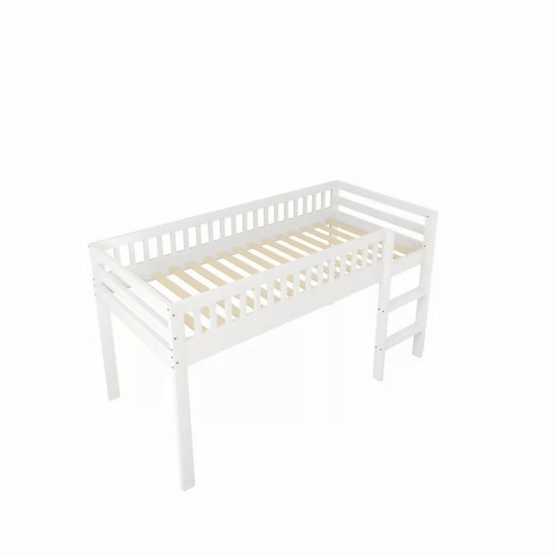 Gotagee Kinderbett Massivholzbett 90x200cm mit Leiter Einzelbett Hochbett f günstig online kaufen