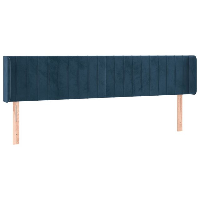 vidaXL Bett, Kopfteil mit Ohren Dunkelblau 163x16x78/88 cm Samt günstig online kaufen