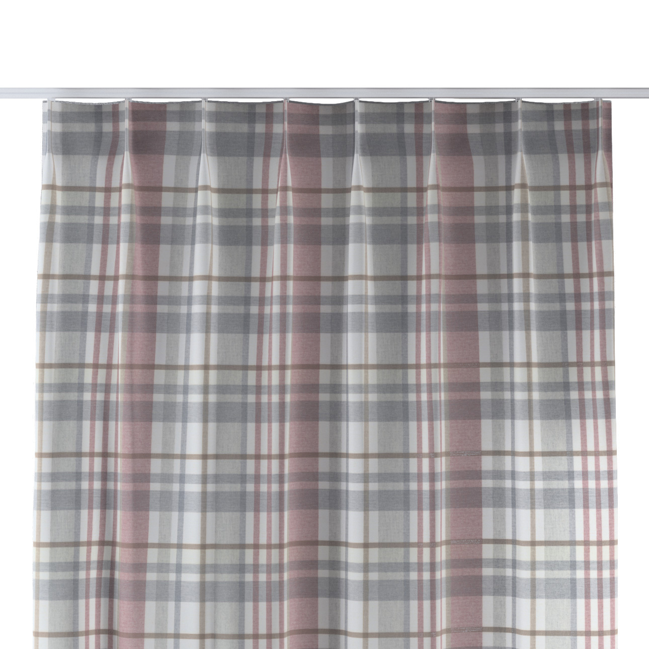 Vorhang mit flämischen 1-er Falten, rot-grau, Scotti (144-46) günstig online kaufen